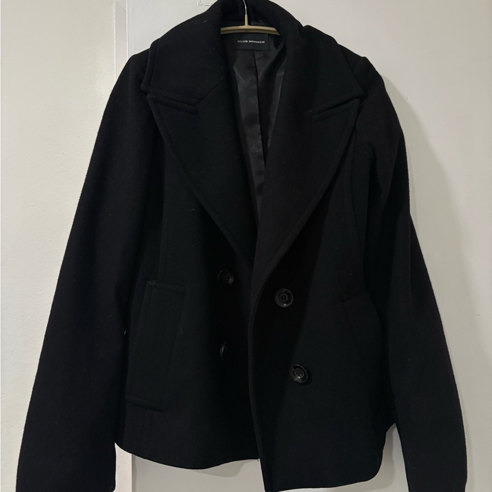 Club Monaco Black Wool Coat